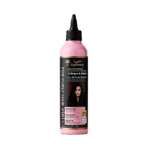 کرم تغذیه‌کننده و حالت‌دهنده تخصصی لایتنس مدل COLLAGEN & BIOTIN مخصوص موهای فر حجم ۳۰۰ میل