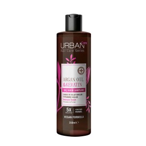 شامپو بازسازی‌کننده و درخشان‌کننده مو اوربن کر مدل ARGAN OIL & KERATIN حاوی روغن آرگان و کراتین حجم ۳۵۰ میل
