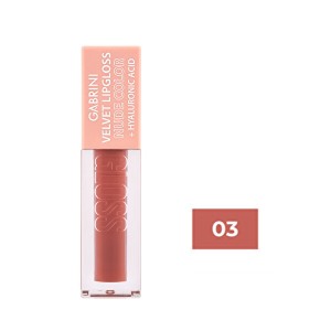 لیپ گلاس مخملی گابرینی مدل VELVET LIPGLOSS با رنگ نود و هیالورونیک اسید حجم ۶ میل
