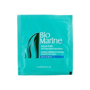 ماسک گلی تصفیه کننده صورت و گردن بایومارین مدل AQUA PURE حاوی کائولن و عصاره جلبک‌های دریایی بسته ۳ عددی