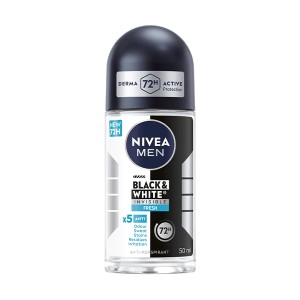 رول ضدتعریق مردانه نیوآ مدل BLACK & WHITE INVISIBLE FRESH با ویژگی ضد لک و ماندگاری ۷۲ ساعته حجم ۵۰ میل