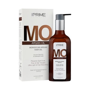 روغن تقویت‌کننده و درخشان‌کننده مو آرگان پرایم مدل Argan حاوی اسیدهای چرب ضروری و ویتامین E با خاصیت ترمیم‌کنندگی و ضد وز مناسب موهای رنگ‌شده و آسیب‌دیده حجم 100 میل