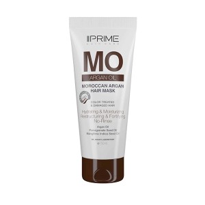 ماسک مو تقویت‌کننده آرگان پرایم مدل MOROCCAN ARGAN HAIR MASK مناسب موهای رنگ شده و آسیب دیده حجم ۱۵۰ میل
