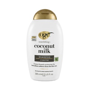 شامپو مغذی و فری سولفات او جی ایکس مدل COCONUT MILK با ترکیب پروتئین تخم‌مرغ و شیر نارگیل حجم ۳۸۵ میلی‌لیتر