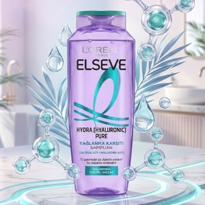 شامپو لورآل مدل Hydra Hyaluronic Pure پاکسازی‌کننده چربی و آبرسان عمیق مو حجم 300 میل