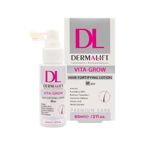 لوسیون تقویت کننده و ضد ریزش موی آقایان درمالیفت مدل VITA-GROW حجم 60 میل