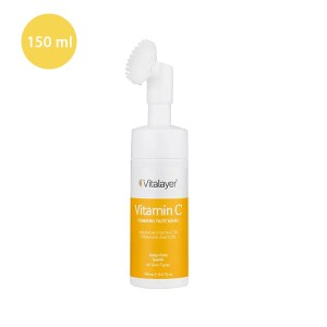 فوم شستشو روشن کننده حاوی برس سیلیکونی ویتالیر مدل Vitamin C