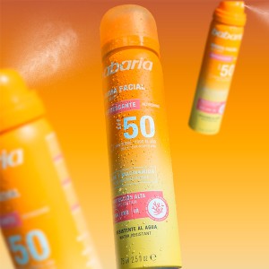 اسپری ضد آفتاب صورت باباریا مدل Refrescante SPF50 حاوی آلوئه ورا و نیاسینامید حجم 75ml