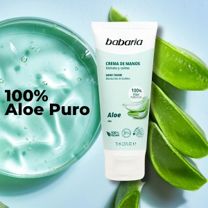 کرم مرطوب کننده دست آلوئه ورا باباریا مدل Aloe تسکین دهنده پوست های خشک و حساس حجم 75ml
