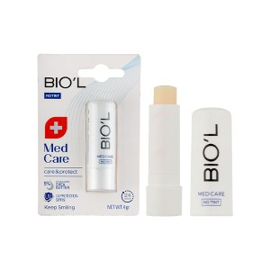 بالم لب بی‌رنگ بیول مدل Med Care حاوی SPF15 با اثر ترمیم کنندگی و آبرسانی عمقی وزن 4g