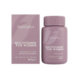قرص مولتی ویتامین نوتری پلاس مدل Multivitamin for Women مناسب بانوان فاقد گلوتن و لاکتوز جهت افزایش انرژی و سلامت عمومی ۶۰ عددی