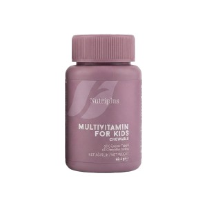 قرص مولتی ویتامین جویدنی نوتری پلاس مدل Multivitamin for Kids مناسب کودکان ۴ تا ۱۰ سال جهت تقویت رشد و سیستم ایمنی با طعم توت فرنگی بسته ۶۰ عددی