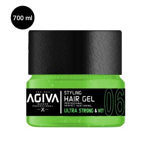 ژل مو حالت دهنده خیس و فوق‌قوی آگیوا مدل 06 ULTRA STRONG & WET مناسب انواع مو قدرت نگهدارندگی حداکثری با جلوه خیس حجم ۲۰۰ میل