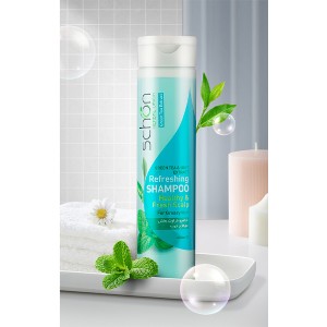 شامپو طراوت‌بخش شون مدل Green Tea & Mint مناسب موهای چرب و دارای شوره حجم 400ml