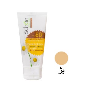 کرم ضد آفتاب رنگی طبیعی شون مدل Chamomile مناسب پوست های نرمال تا خشک با خاصیت SPF 50 و رطوبت‌رسان حجم ۵۰ میل