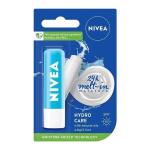 بالم لب آبرسان و مرطوب‌کننده ۲۴ ساعته نیوآ مدل Hydro Care حاوی عصاره آلوئه‌ورا با SPF 15 وزن 4.8 گرم