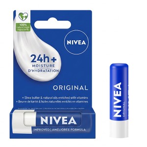 بالم لب مرطوب‌کننده و تغذیه‌کننده ۲۴ ساعته نیوآ مدل Original Care حاوی شی‌باتر با SPF 15 وزن 4.8 گرم