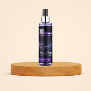 بادی اسپلش خوشبوکننده و آبرسان بدن زنانه مای مدل Magician Purple Vanilla با رایحه گرم و شیرین حجم 220ml
