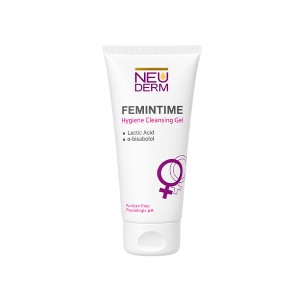 ژل شستشوی بهداشتی بانوان نئودرم مدل Femintime تنظیم‌کننده pH و ضد سوزش حجم 150ml