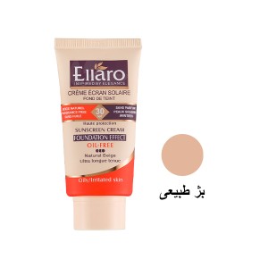کرم ضدآفتاب رنگی فاقد چربی الارو مدل Foundation Effect با SPF30 پوشش کرم‌پودری رنگ بژ طبیعی حجم 40ml