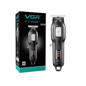 ماشین اصلاح سر و صورت و خط زن وی جی آر مدل VGR V-918 با تیغه T شکل استیل ضدزنگ و نمایشگر LED