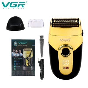 ماشین اصلاح و ریش‌تراش برقی وی جی آر مدل VGR V-383 با تیغه‌های استیل ضدزنگ و باتری پرقدرت ۱۲۰ دقیقه‌ای
