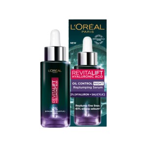 سرم شب کنترل‌کننده چربی  لورآل مدل Revitalift Oil Control   جمع‌کننده منافذ پوست حجم ۳۰ میل