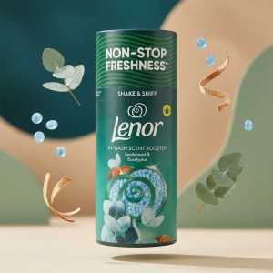 دانه‌های خوشبوکننده لباس لنور مدل Sandalwood and Eucalyptus با رایحه چوب صندل و اکالیپتوس وزن ۱۵۵ گرم