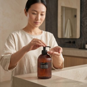 مایع دستشویی مرطوب‌کننده و معطر هندولوژی مدل Bourbon با رایحه گرم چوبی و وانیل وزن ۴۸۰ گرم