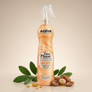 اسپری دوفاز مو آگیوا مدل Argan ترمیم‌کننده و محافظ حرارتی مناسب موهای ضعیف و آسیب‌دیده حجم ۴۰۰ میل