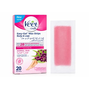 نوار موبر ویت مدل Normal Skin مخصوص بدن و پا حاوی شی‌باتر و عصاره آسایی بری بسته ۲۰ عددی