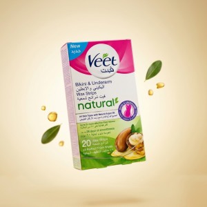 نوار موبر ویت مدل Natural مخصوص زیربغل و بیکینی حاوی روغن آرگان طبیعی بسته ۲۰ عددی