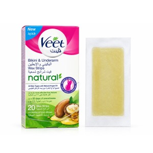 نوار موبر ویت مدل Natural مخصوص زیربغل و بیکینی حاوی روغن آرگان طبیعی بسته ۲۰ عددی