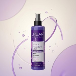 اسپری مو اوربن کر مدل PURPLE TREATMENT ضد زردی و نارنجی‌شدن بدون نیاز به آبکشی حجم ۲۰۰ میل