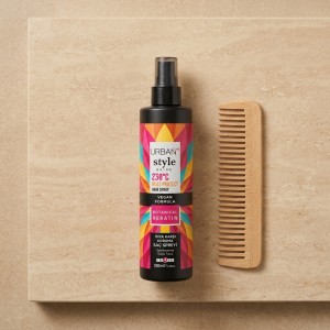 اسپری مو اوربن کر مدل HEAT PROTECT HAIR SPRAY 230C محافظ حرارتی با کراتین گیاهی حجم ۲۰۰ میل