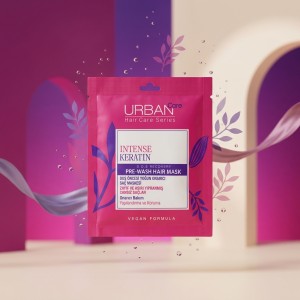 ماسک مو اوربن کر مدل INTENSE KERATIN پیش از حمام مناسب موهای ضعیف و آسیب‌دیده حجم ۵۰ میل
