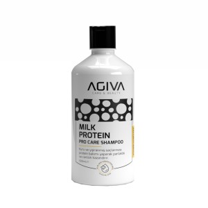 شامپو مو آگیوا مدل MILK PROTEIN تقویت‌کننده با پروتئین شیر مناسب موهای خشک و آسیب‌دیده حجم ۵۰۰ میل