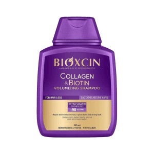 شامپو حجم دهنده بیوکسین مدل Collagen & Biotin ضد ریزش با کلاژن و بیوتین حجم ۳۰۰ میل