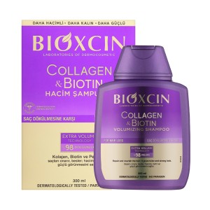 شامپو حجم دهنده بیوکسین مدل Collagen & Biotin ضد ریزش با کلاژن و بیوتین حجم ۳۰۰ میل
