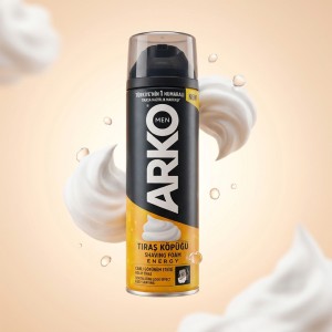 فوم اصلاح آرکو مدل ENERGY حاوی تائورین و عصاره جینسنگ حجم ۲۰۰ میل