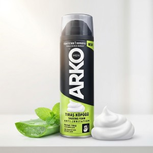 Arko Men shaving foam مدل ANTI-IRRITATION برای پوست حساس، فوم اصلاح ضد التهاب