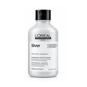 شامپو ضد زردی لورآل مدل Silver خنثی‌کننده تناژ زرد مناسب موهای بلوند و دکلره شده حجم ۳۰۰ میل