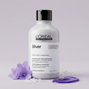 شامپو ضد زردی لورآل مدل Silver خنثی‌کننده تناژ زرد مناسب موهای بلوند و دکلره شده حجم ۳۰۰ میل