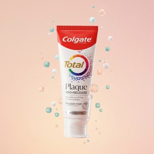 خمیر دندان کلگیت مدل Total Plaque whitening سفیدکننده و ضد پلاک حجم ۷۵ میل