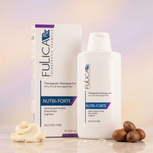 شامپو فولیکا NUTRI-FORTE با کراتین هیدرولیز شده و کره شیا ترمیم‌کننده موهای آسیب‌دیده