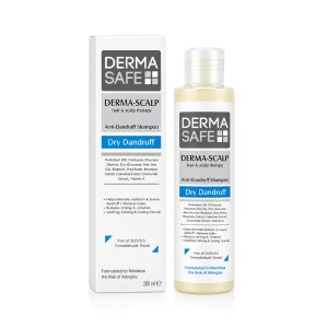 شامپو ضد شوره درماسیف مدل DermaScalp Dry فاقد سولفات مناسب مو و پوست سر خشک حجم ۲۰۰ میل