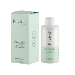 تونر صورت رویوال مدل Prebiotic پاک‌کننده منافذ و مات‌کننده مناسب پوست چرب حجم ۱۵۰ میل