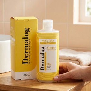 درمالوگ AMINO FIBRE Biotin شامپو ضد ریزش با بیوتین و کراتین هیدرولیزشده ۳۵۰ میل