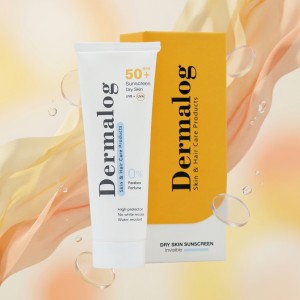 کرم ضد آفتاب بی رنگ درمالوگ مدل Dry Skin SPF50 مناسب پوست خشک حجم ۵۰ میل