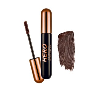 ریمل قهوه ای فلورمار مدل HERO volume&curl با برس ساعت‌شنی و فرمول بادوام حجم ۱۰ میل